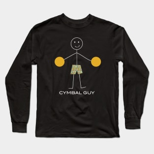 Funny Mens Cymbal Design Long Sleeve T-Shirt